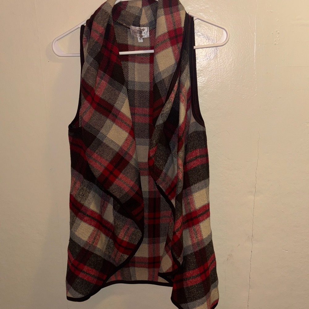 Plaid Sleeveless Vest for Women